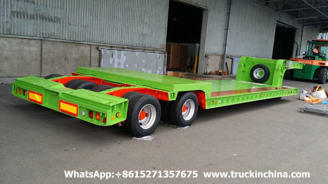 Hydraulic Low Loader 2 Axle 16 Wheel Hydraulic Gooseneck Lowbed Semi Trailer