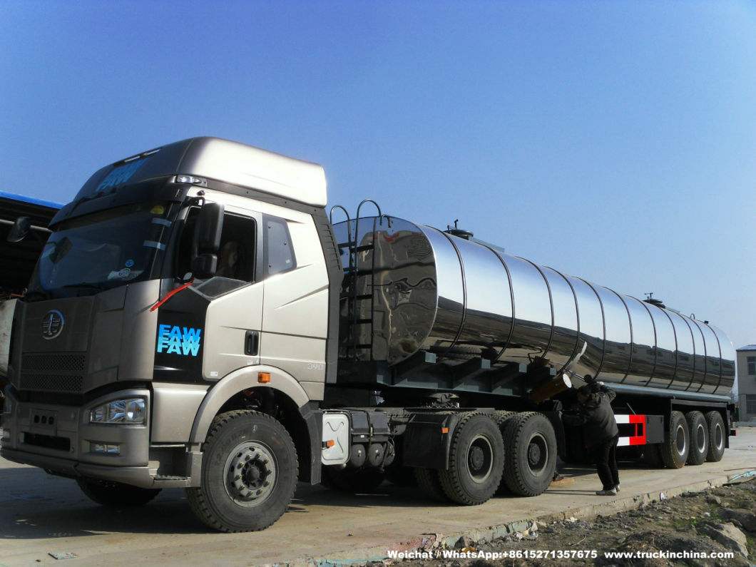 Customzing 40t -60t Heat Insulated Stainless Steel Tanks Trailer (Stainless Aluminium Alloy Tanker Truck For Hot Waxs Chemical Liquids)