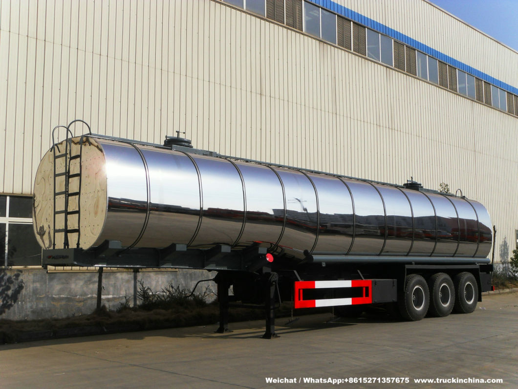 Customzing 40t -60t Heat Insulated Stainless Steel Tanks Trailer (Stainless Aluminium Alloy Tanker Truck For Hot Waxs Chemical Liquids)