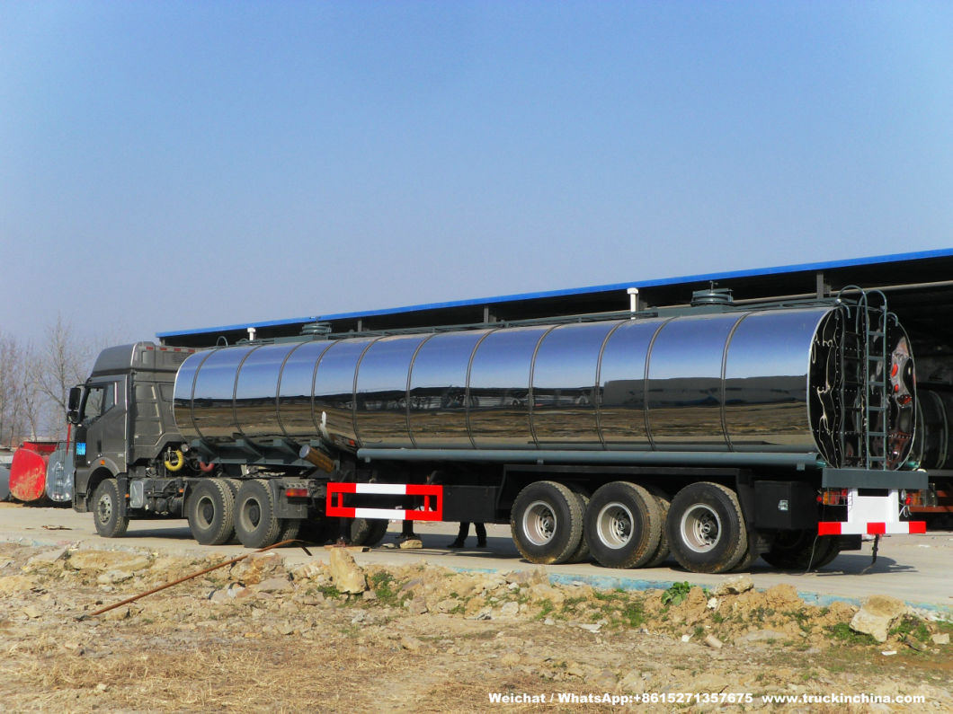 Customzing 40t -60t Heat Insulated Stainless Steel Tanks Trailer (Stainless Aluminium Alloy Tanker Truck For Hot Waxs Chemical Liquids)