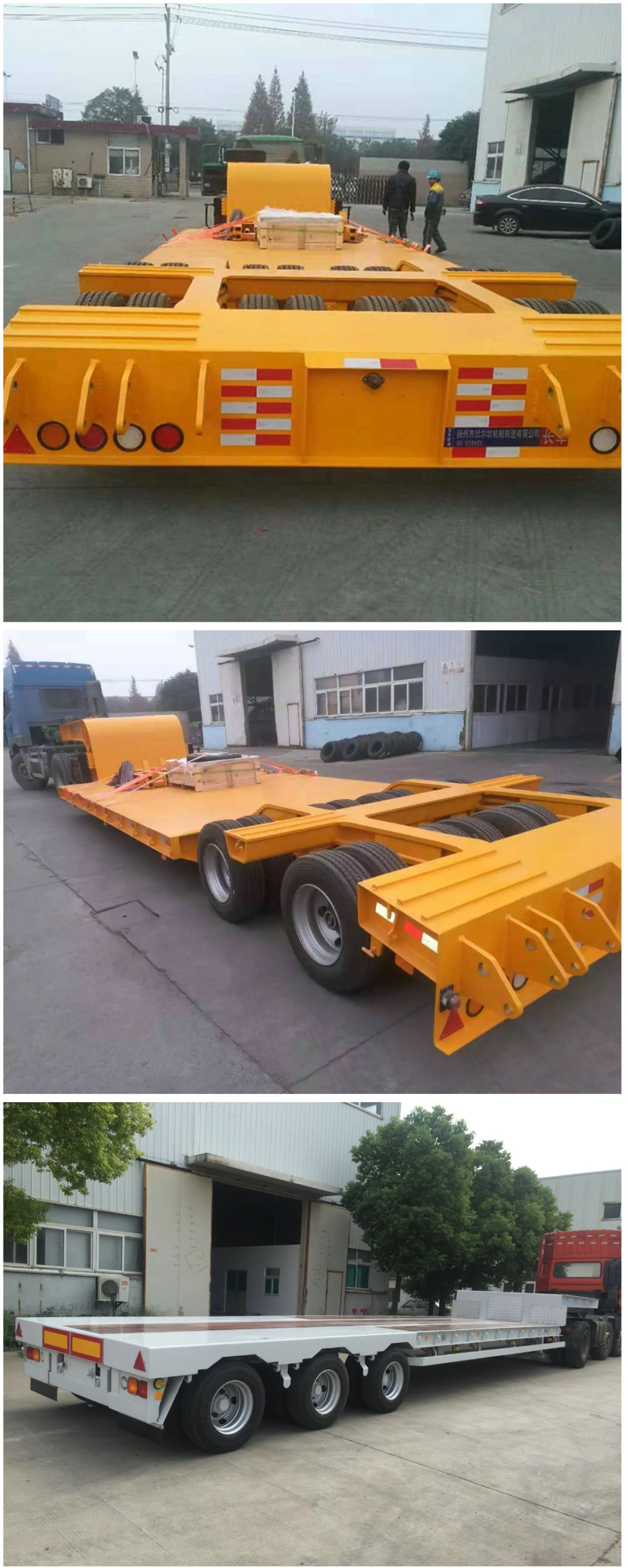 Hydraulic Low Loader 2 Axle 16 Wheel Hydraulic Gooseneck Lowbed Semi Trailer