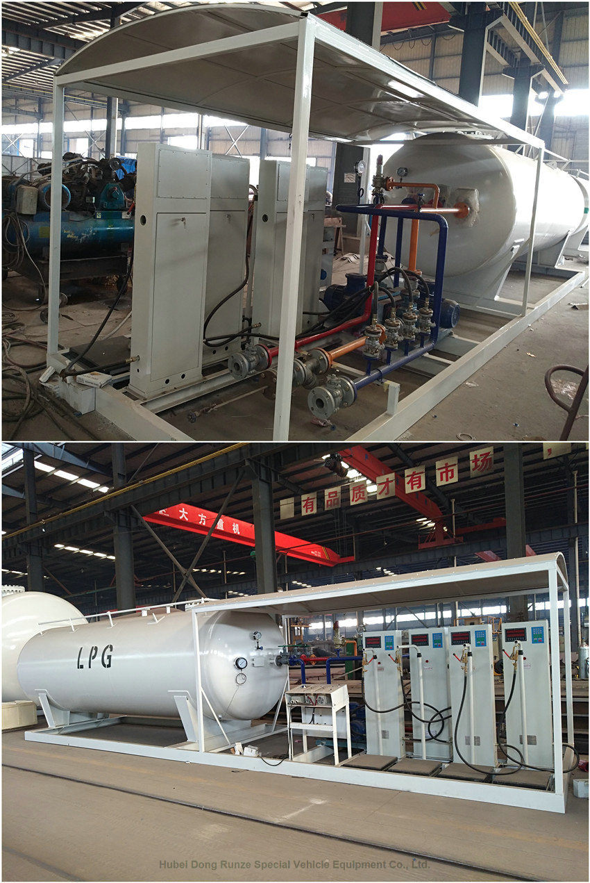25000liters LPG Filling Plant with Two Dispenser for 12 Tons LPG Cooking Gas Cylinder Filling Station Skid Mounted Tank of Easy Transport