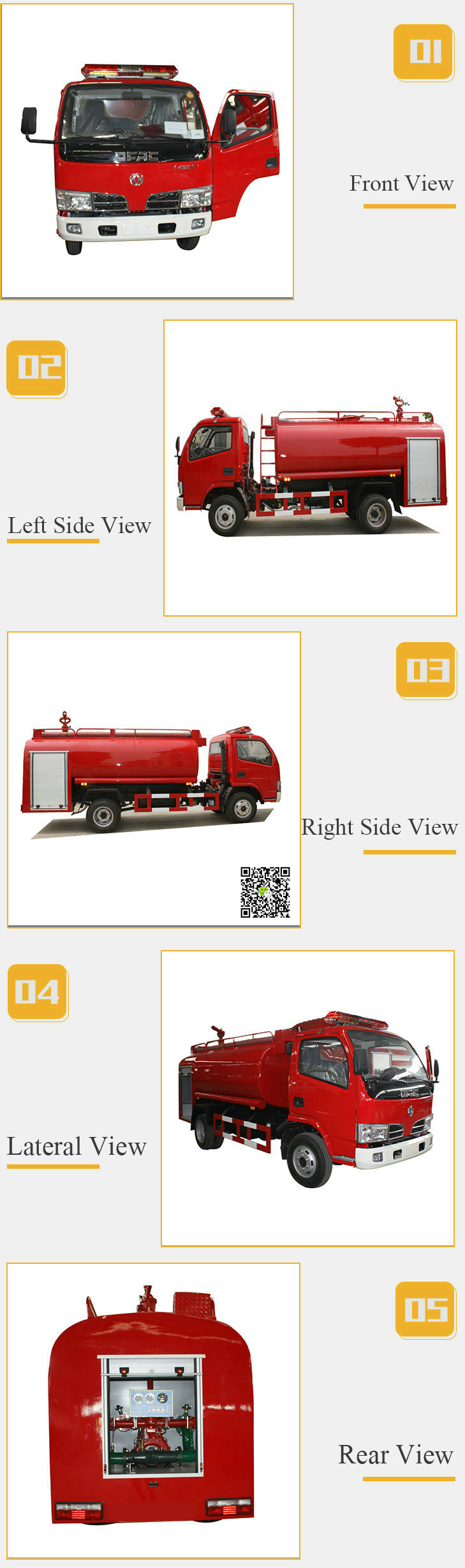Df Water Tanker Truck (4000L Water Bowser Sprinkler Truck with Fire Pump)