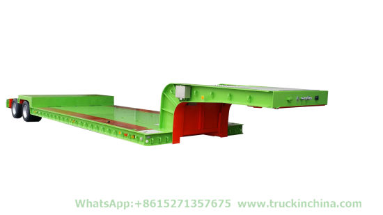 Hydraulic Low Loader 2 Axle 16 Wheel Hydraulic Gooseneck Lowbed Semi Trailer
