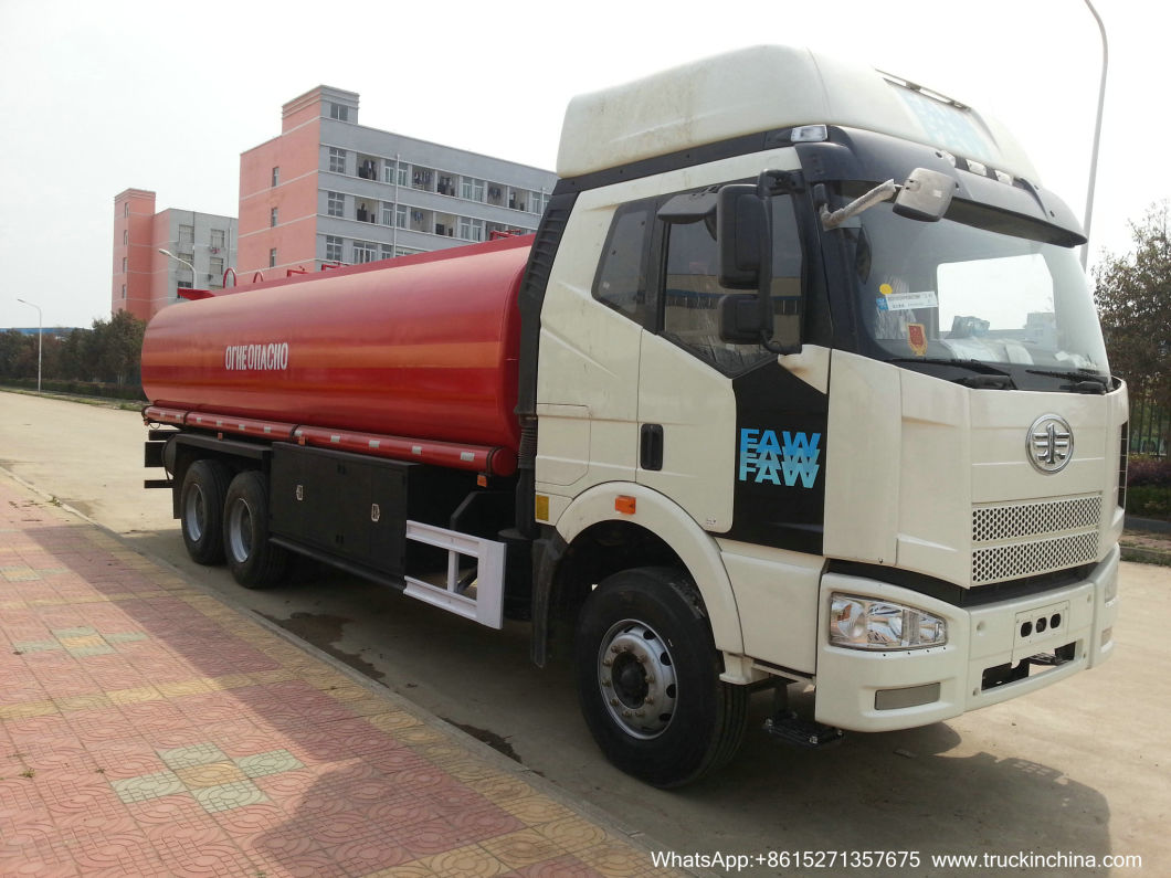 FAW Diesel Road Tanker Truck (24m3 Fuel Oil Bowser Refueling Truck with Oil Pumps Flowmeter Fuel Despenser for Fuel Express Door to Door Service)