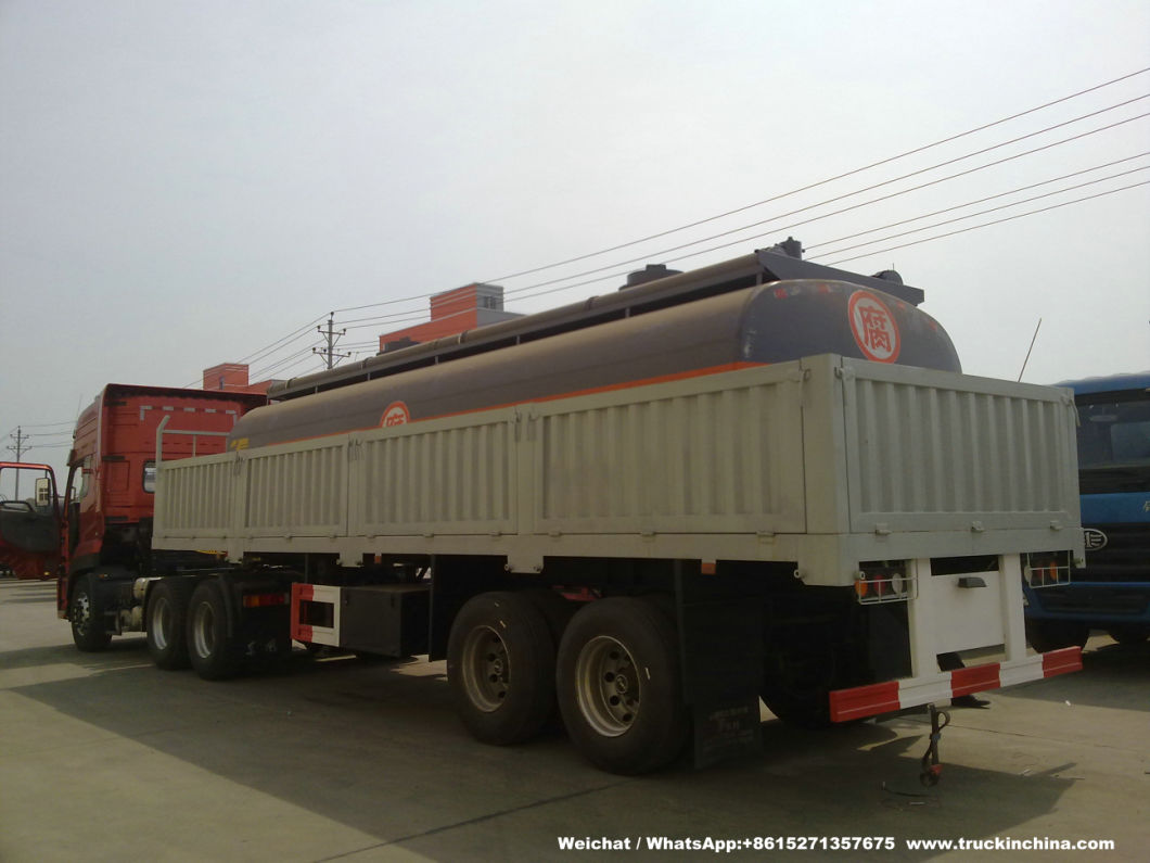 HCl Acid Liquid Transport Tanks (Hydrochloric Acid Tanks Acid Tanker Steel Lined PE Road Chemical Tank 16000L -17500L)