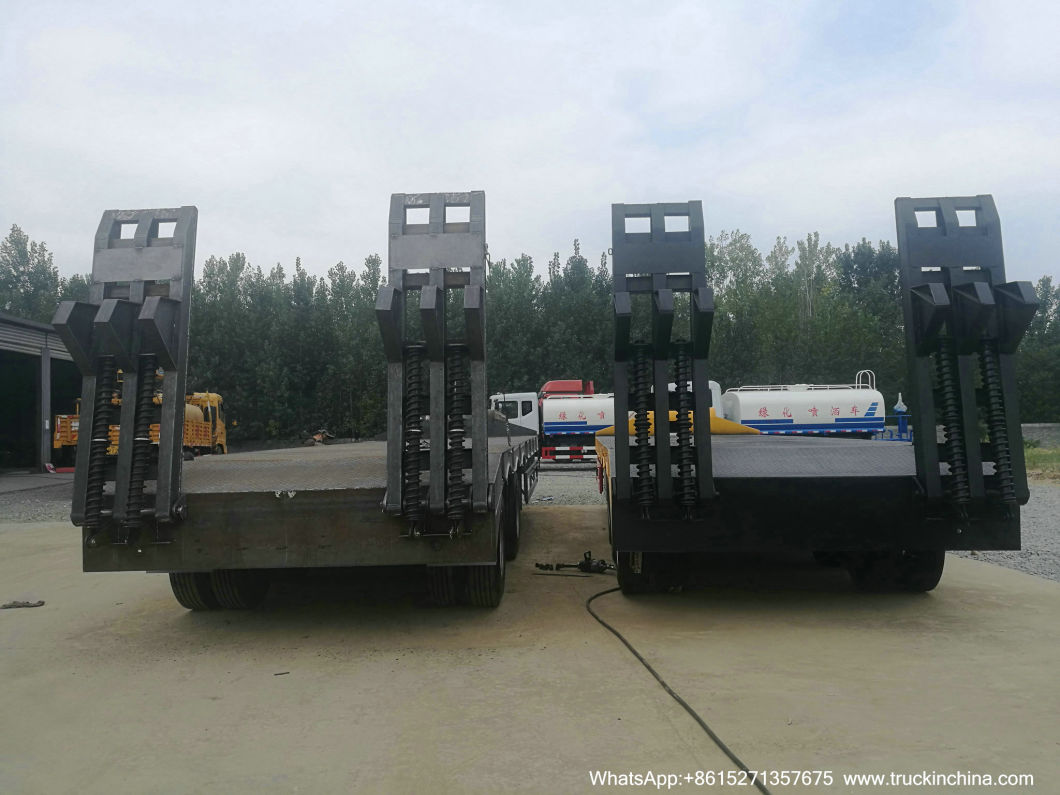 3 Axles Lowbed Trailer 45/60/80/100ton Gooseneck Low Platform Semi-Trailer (Low Bed Trailer Dimensions Truck)