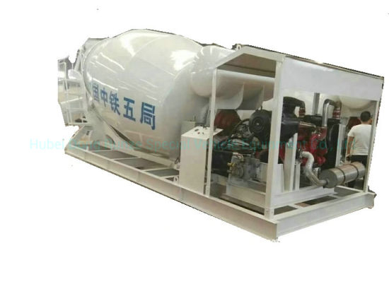 Concrete Mixer Tank Skid Mounted for Ship / Train Tunnels 3-12cbm (Max Skid Concrete Mixer -12000liters Tank Body
