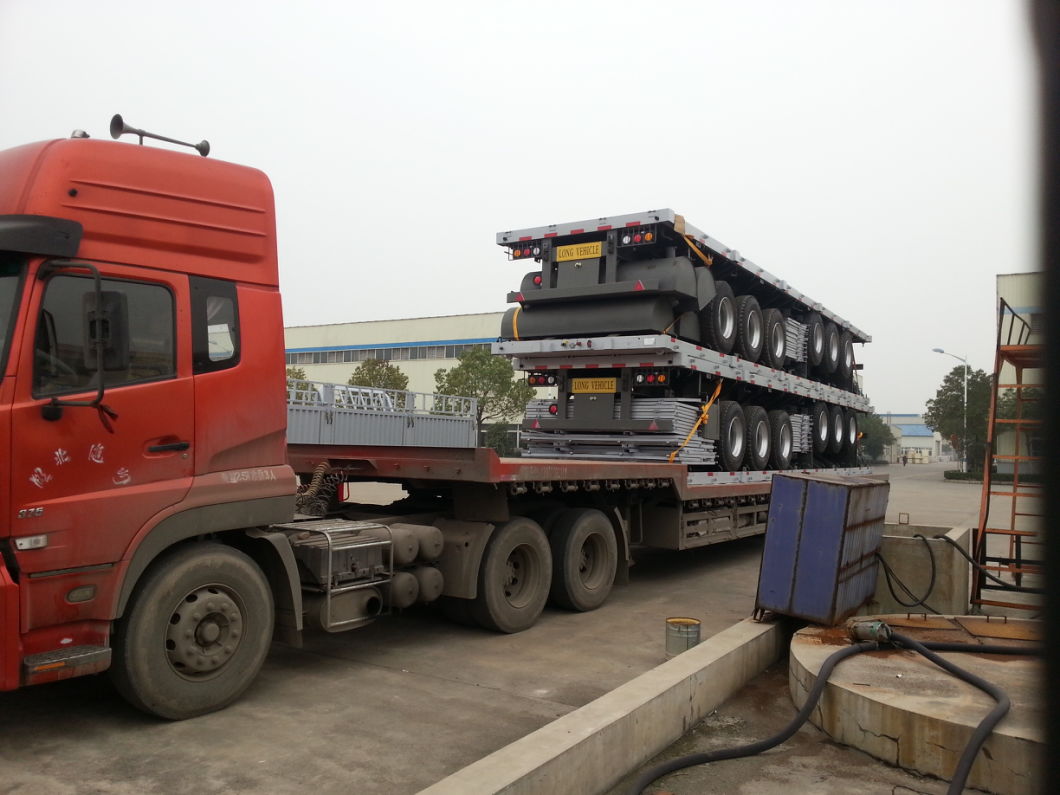 Flatbed Trailer for Cargo Transport Side Wall Removable or 40FT Container 45ton (Multi-Functions)