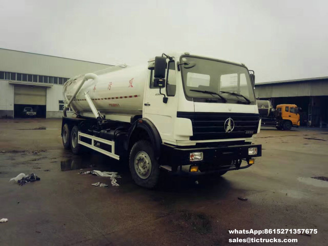 Beiben Septic Vacuum Tank Truck Offroad 18000L Sewage Sludge Tank Body Truck Mounted