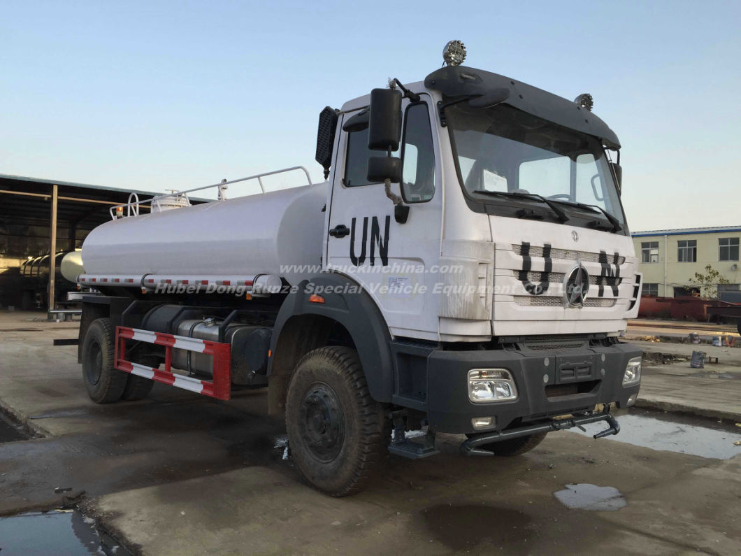 Beiben Truck 1629 Water Bowser Offroad Military 4X4 -4X2 Good for Rought Road Transport Drinking Water Steel Tank Inner Lined Plastic