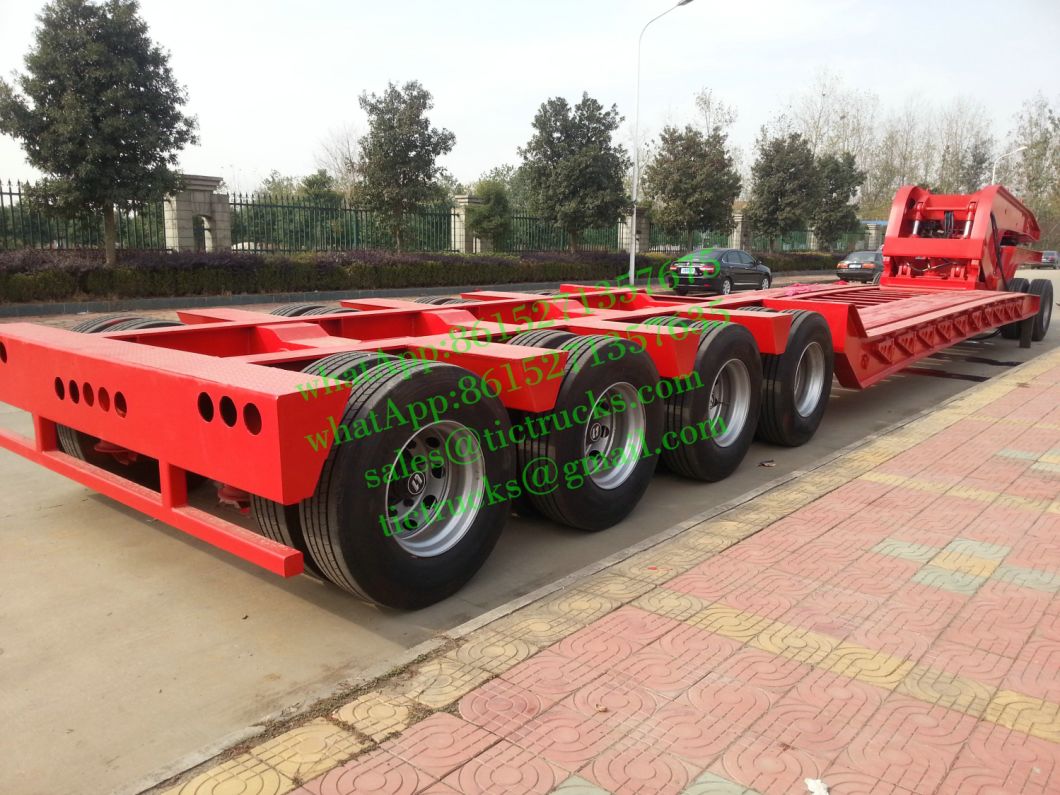 120 -150ton Hydraulic Detachable Gooseneck Lowbed Trailer 5 Axles Front Loading with Removable Dolly Trailer with - Removable Gooseneck for Heavy Oversize Load