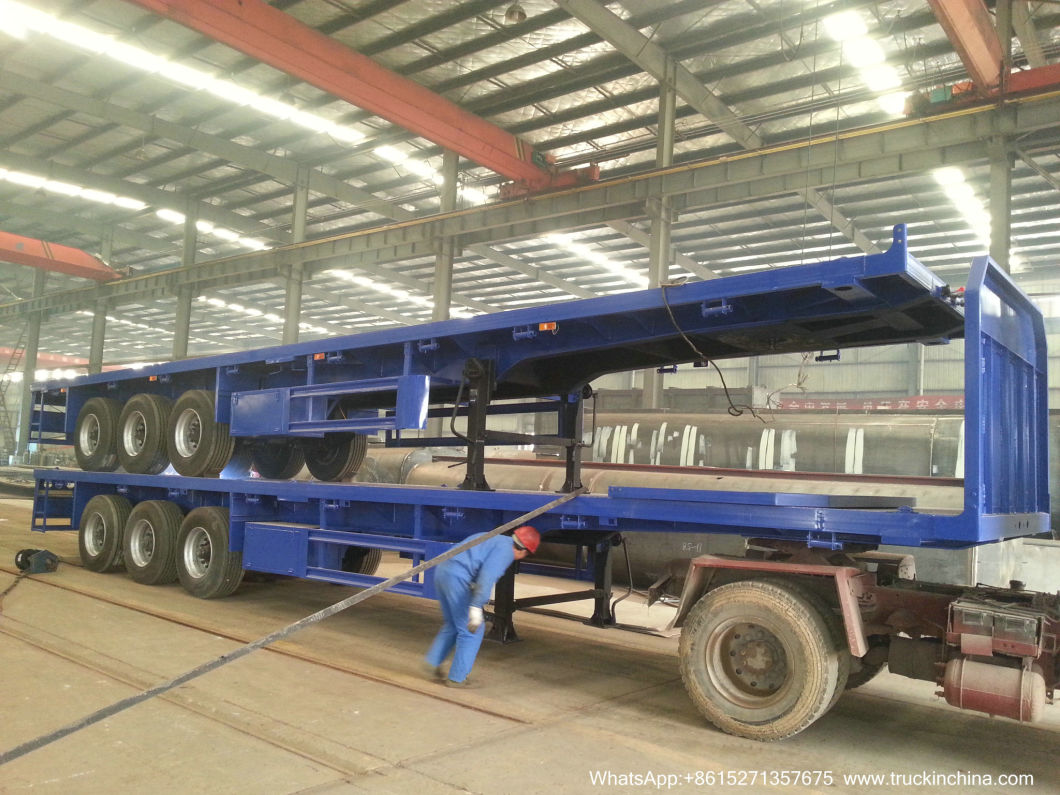 40FT Flatbed Container Semi Trailer (Flatbed Container Trailer With Front Board)
