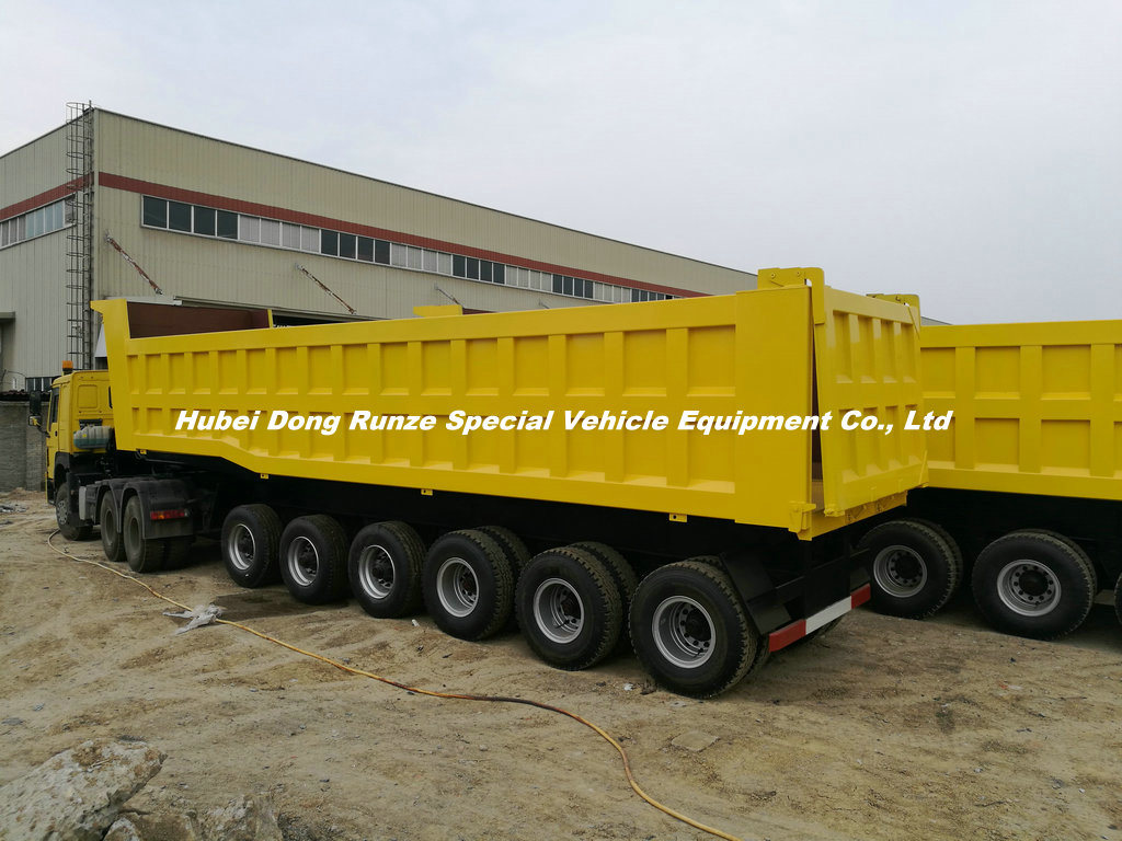 6 Axles Trailer Tipper 80ton-100ton Heavy-Duty for 100 Ton Mangenese and Bauxite Ores Transport