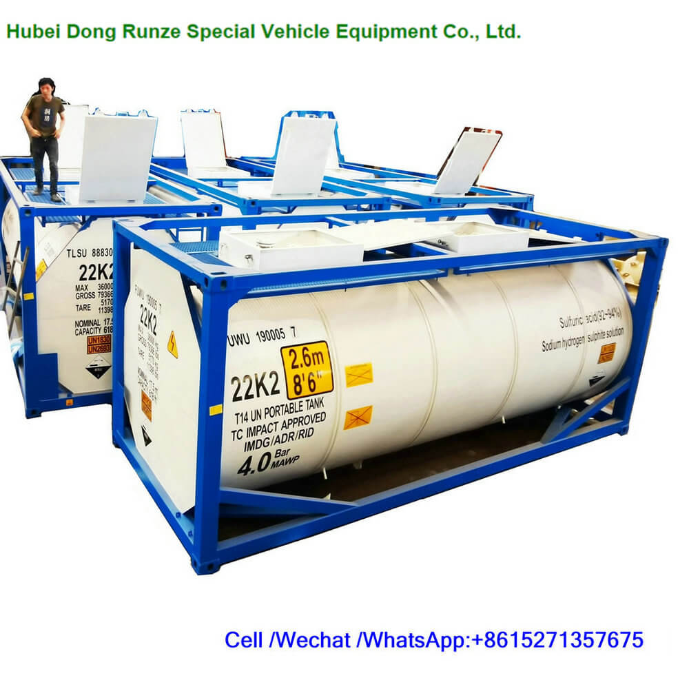 T14 Sulfuric Acid Tank Container Steel Lined LDPE 