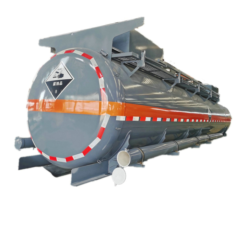 14MT Hydrochloric Acid Chemical / Acid Tank Trucks Body For Sale PE Liner 16mm 