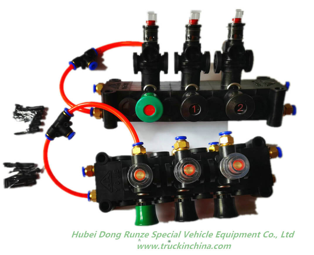 Plastic Pneumatic control units valve for 2 Compartmnets Fuel Tanker for Sultanate of Oman Client