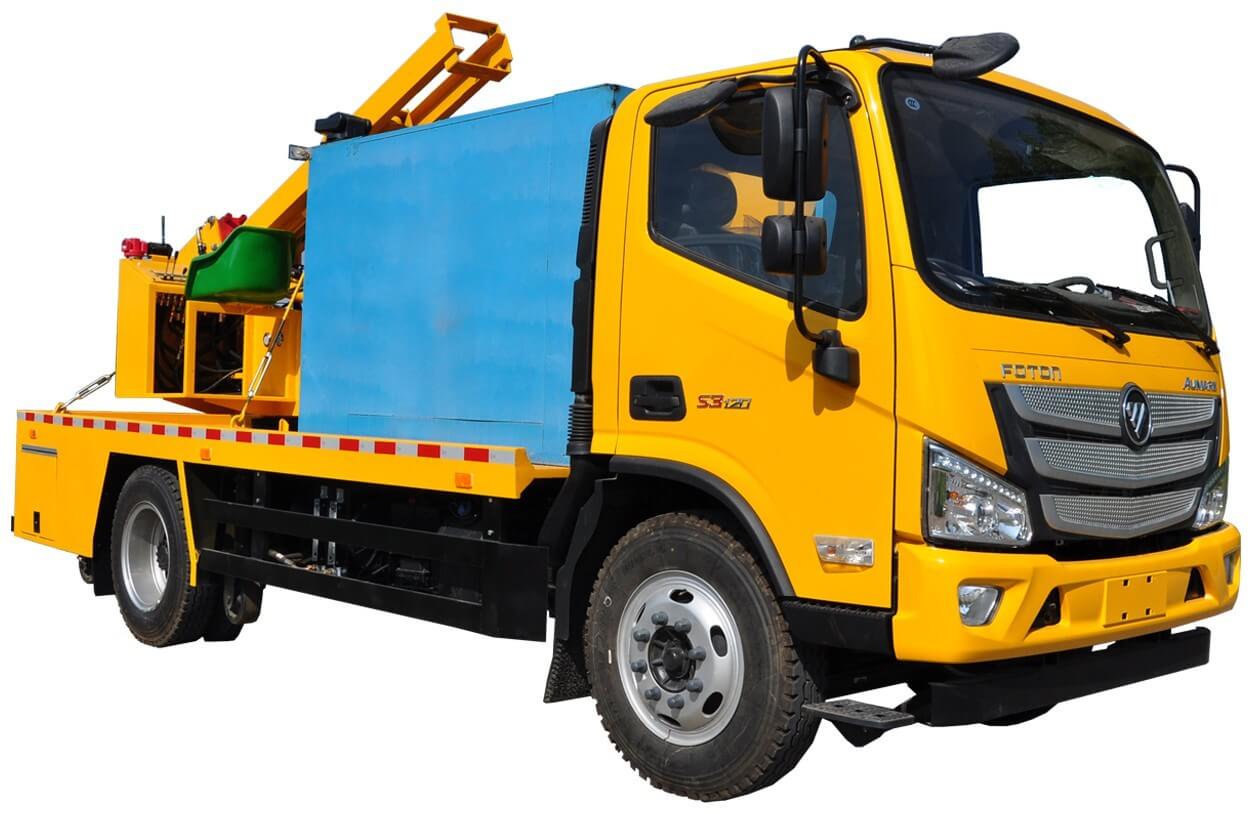 Customize FOTON Guardrail Post Driving Maintenance Truck with Drilling Device Screw Air Compressor And Hydraulic Pile Hammer 