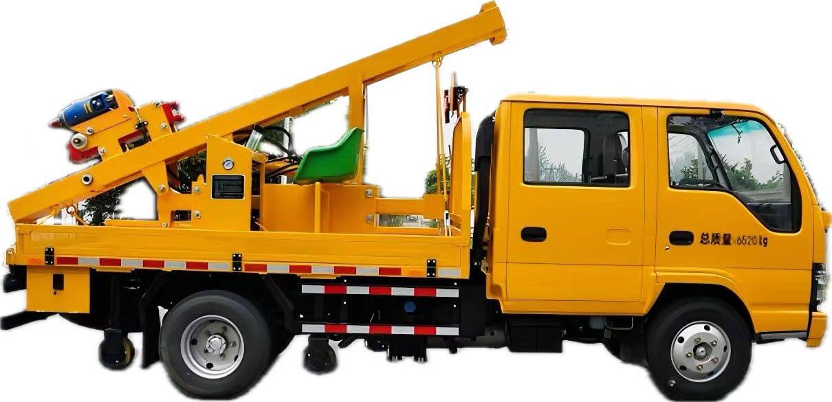 Customize ISUZU Truck Mounted Guardrail Post Driving And Drilling Equipment 