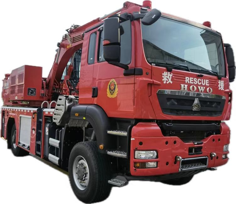 HOWO Emergency Rescue Fire Truck Mounted with Excavator 