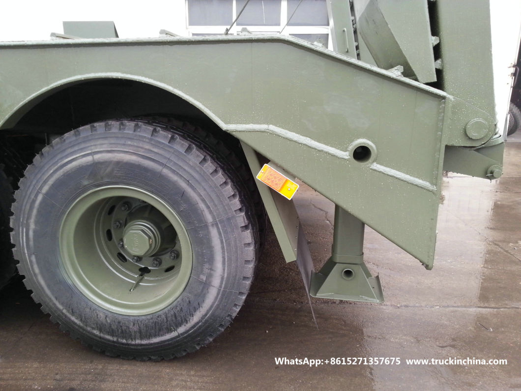 60t -80t Heavy Duty 3 Axles Lowbed Semi Trailer for Tank Heavy Track Crawler Caterpillar Digging Excavating Machine (Optional With Winch)