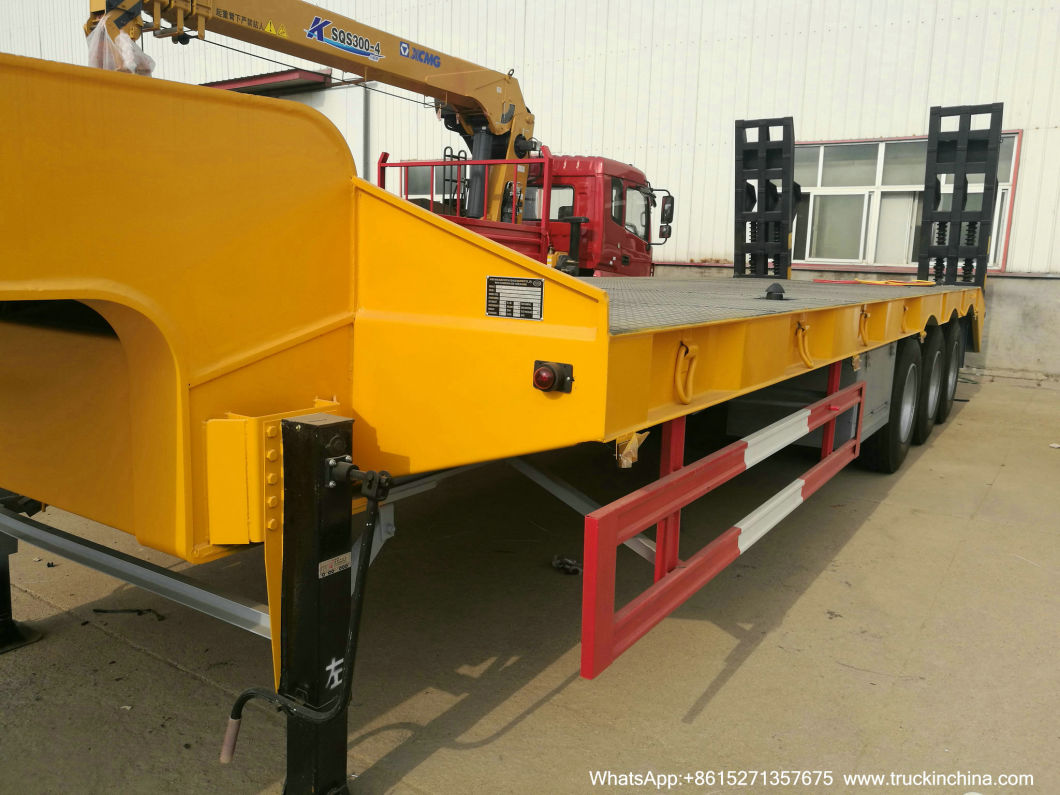 3 Axles Lowbed Trailer 45/60/80/100ton Gooseneck Low Platform Semi-Trailer (Low Bed Trailer Dimensions Truck)