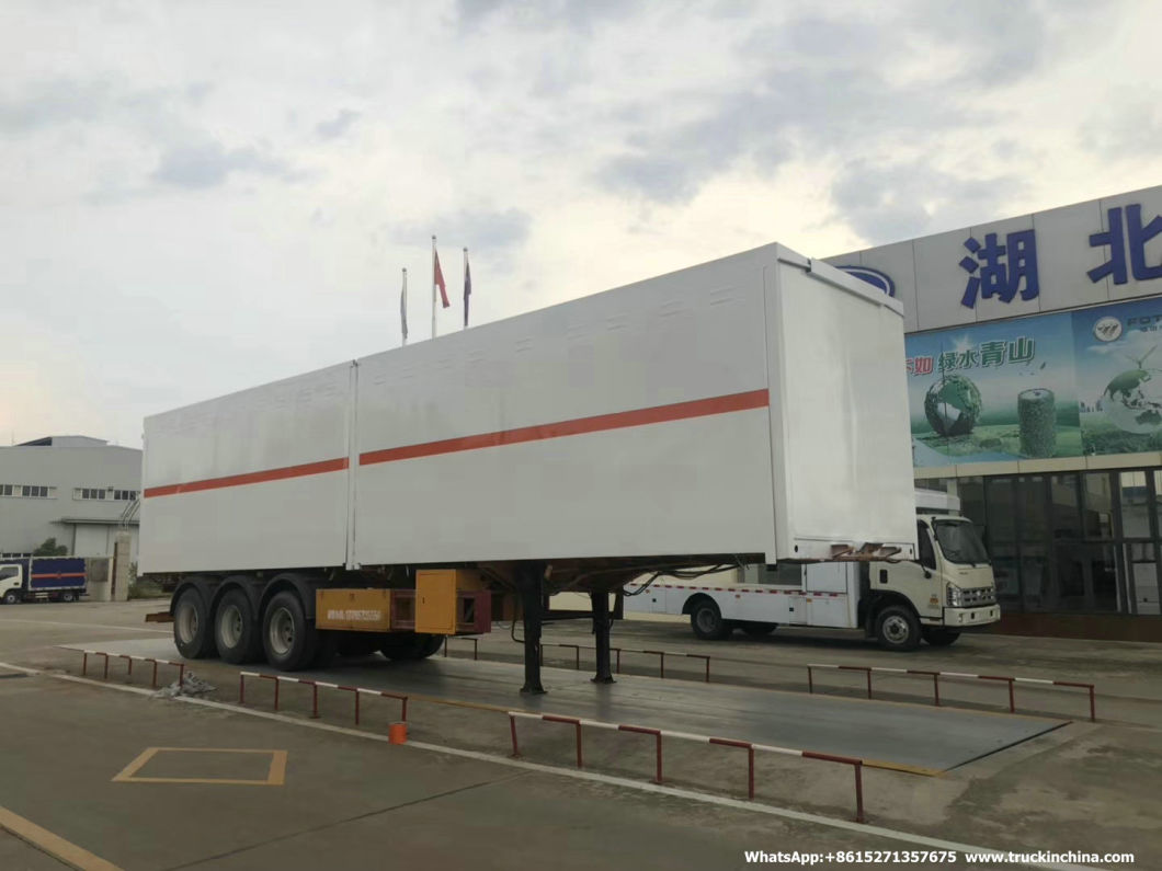 Customizing 3 Axles Insulated Van Explosion-Proof Blasting Goods (Explosive Detonator, Blasting Cap) Transport Trailer