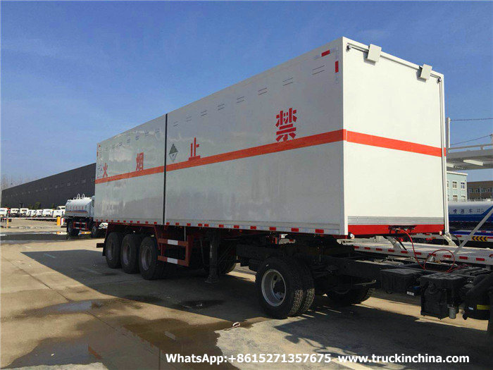 Customizing 3 Axles Insulated Van Explosion-Proof Blasting Goods (Explosive Detonator, Blasting Cap) Transport Trailer
