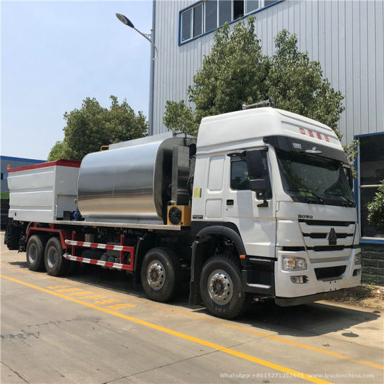 HOWO Synchronous Chipsealer (Sinotruk 9m3 Bitumen Tank and 14m3 Gravel Tank asphalt)