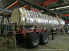 Sodium Hypochlorite Chemical Liquid Tanker Trailer (2 axles 19cbm Steel Tank inner Lined LLDPE Outer Insulated Rockwool 80mm for 10% -15% NaClO Bleach Javel)