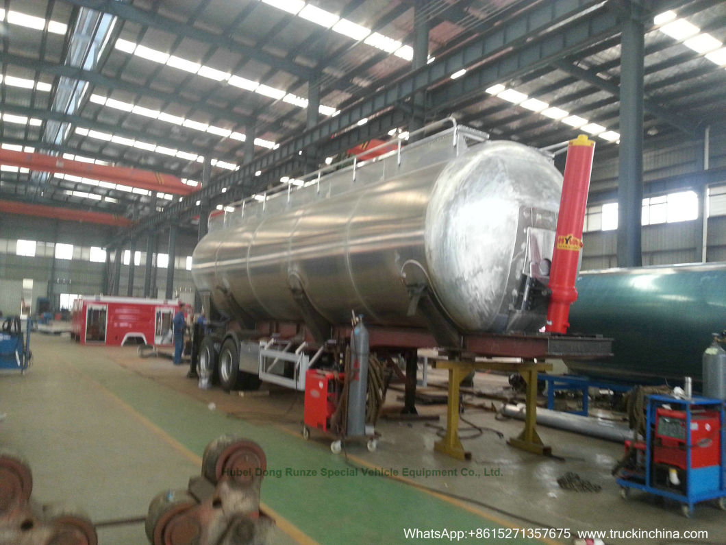 Wheat Flour Bulk Tanker with Tipping Hydraulic Cylinder (6000USG-10000USG Wheat, Flour, Bulk Powder Aluminum Alloy Tipper Tanker Truck)