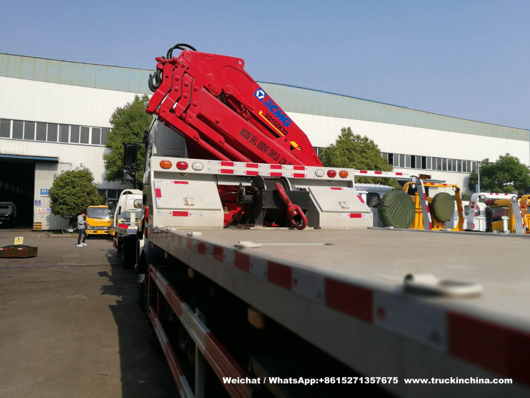 Heavy Car Carrier Flatbed Truck Mounted 10 Ton Knuckle Crane - Shacman F3000, L3000, M3000, H3000 Reovery Wrecker