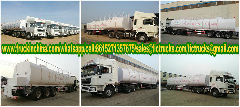 Tri Axles Trailer Tanker with Insulation Layer for Heat Bitumen, Liquid Asphalt, Coal Tar Oil, Crude Oil Transport Tank Capacity 30, 000L-45, 000liters 12wheels