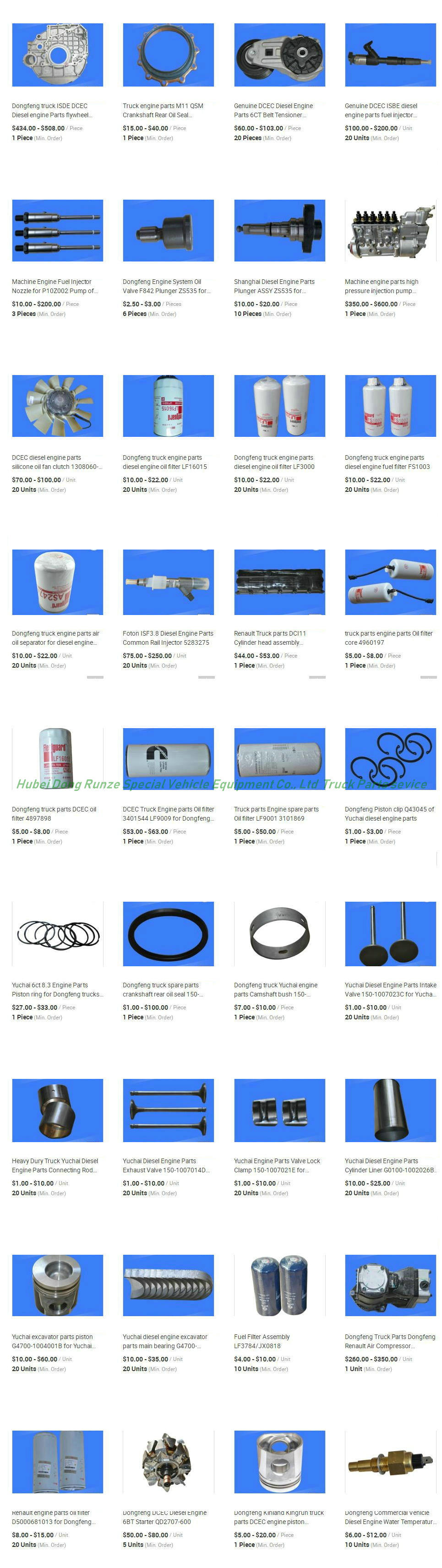 Dongfeng Truck Parts (Truck Engine Parts)