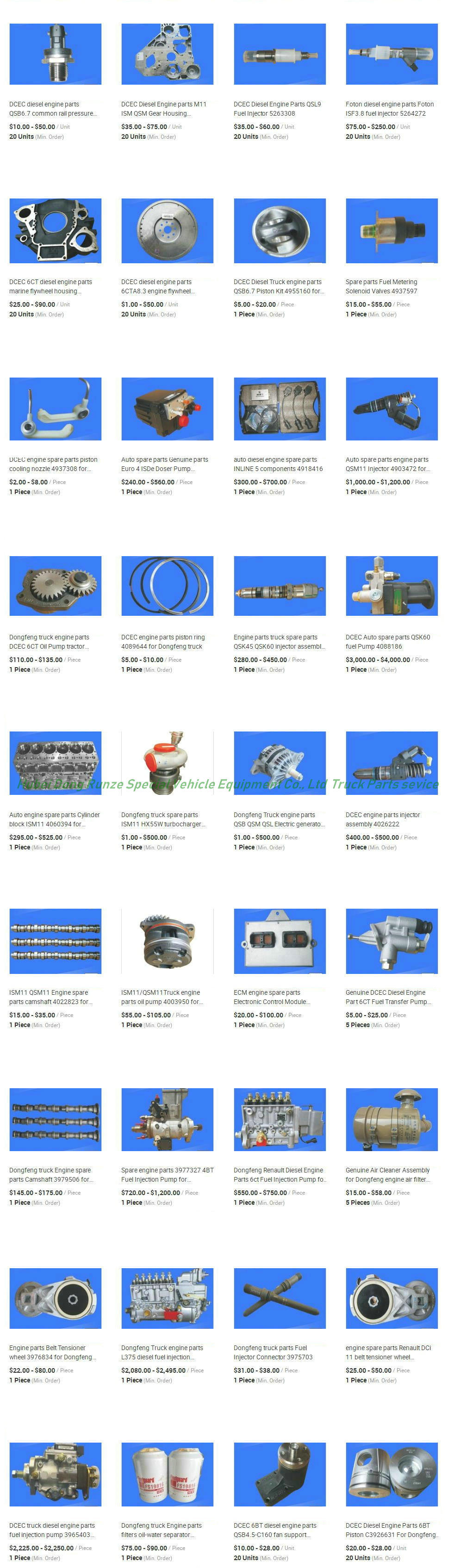 Dongfeng Truck Parts (Truck Engine Parts)