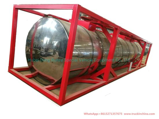 40FT Sulfur ISO Tank Container (Insulated Cladding Stainless Steel 316L Tank for Liquid Molten Sulfur Transport Storage)