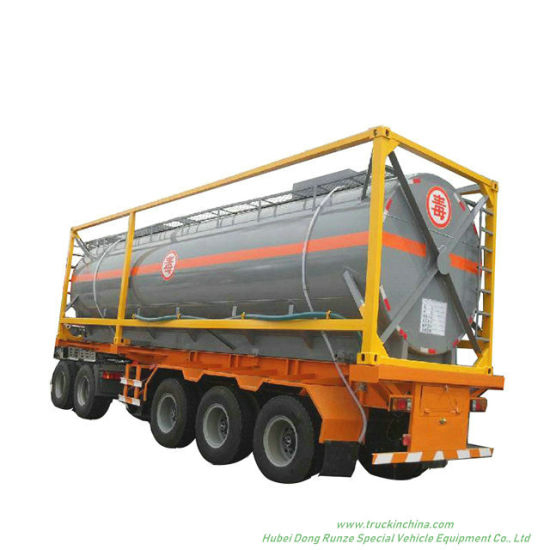 Hydrofluoric Acid Tank Container Un179 Hf for Road Transport (Tanker) in 30FT, 40FT Frame Steel Lined LDPE for HCl (max 35%) , Naoh (max 50%) , Naclo (max 10%)