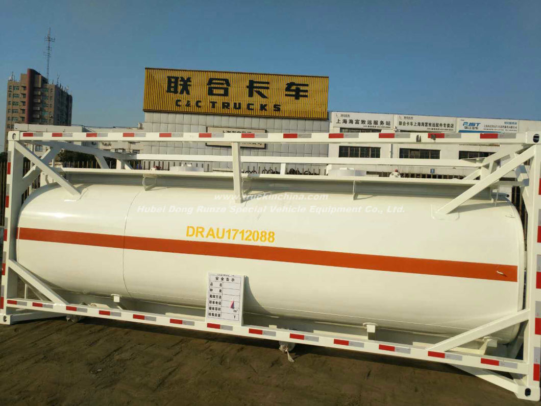 20FT ISO Tank Container 18 -21CBM HCl (max 35%), NaOH (max 50%), NaCLO (max 10%), PAC (max 17%),H2SO4(60%,98%) ,HF ( 48%),H3PO4 (10%-85%),NH3. H2O,H2O2 (30%)etc