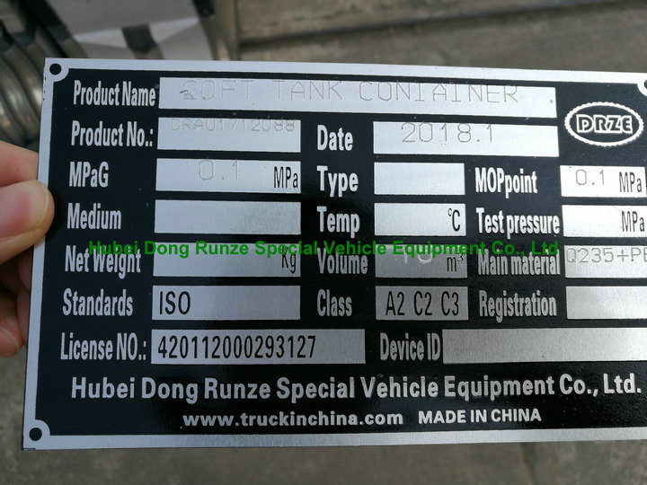 20FT ISO Tank Container 18 -21CBM HCl (max 35%), NaOH (max 50%), NaCLO (max 10%), PAC (max 17%),H2SO4(60%,98%) ,HF ( 48%),H3PO4 (10%-85%),NH3. H2O,H2O2 (30%)etc