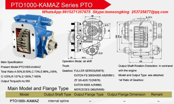 Pto (Power Take Off) Gear Spline Type for Crane Special Vehicle China Truck Shaft Ptosdq12/68 Sdq12/72 Sdq15/75 Sdq21/33 Sdq22/25 Sdq23/30 Sdq23/32 Assembly