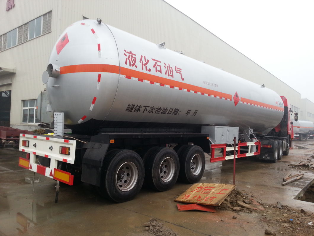 3 Axles Heavy Duty LPG Gas Tanker Semi Trailer 59cbm (Liquefied Petroleum Gas Propane, Isobutane, Dimethyl Ether)