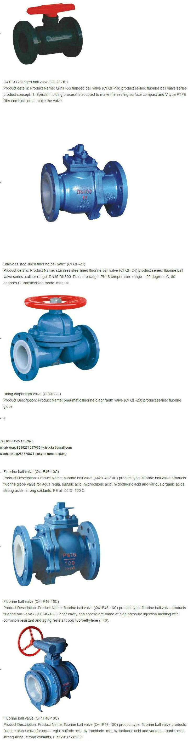 PTFE / F4 Lined Butterfly Valve (Ball Valves CS/F46, D371F4-16C, Pneumatic Q641F46-16C) for Chemical Acid Tank