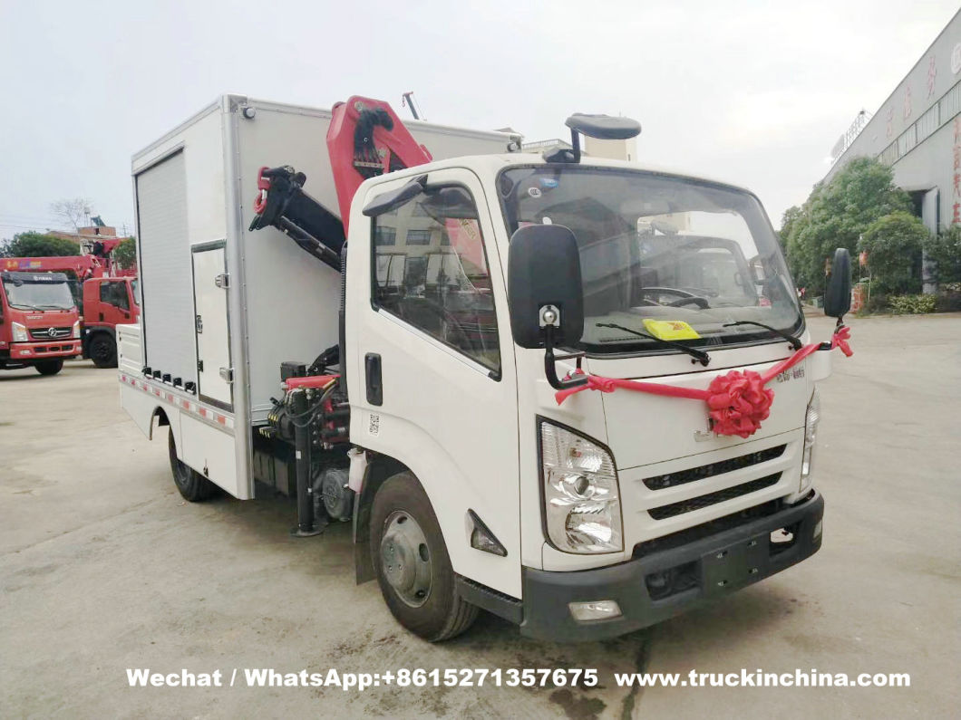 Customized Jmc Rescue Vehicle Workshop Truck with Sany Palfinger Spk6500 Crane 3.3 Ton