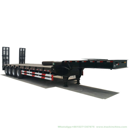 Heavy Haul Equipment Trailer 4 Axles Low Bed Semi Trailer 60ton 80ton 100ton