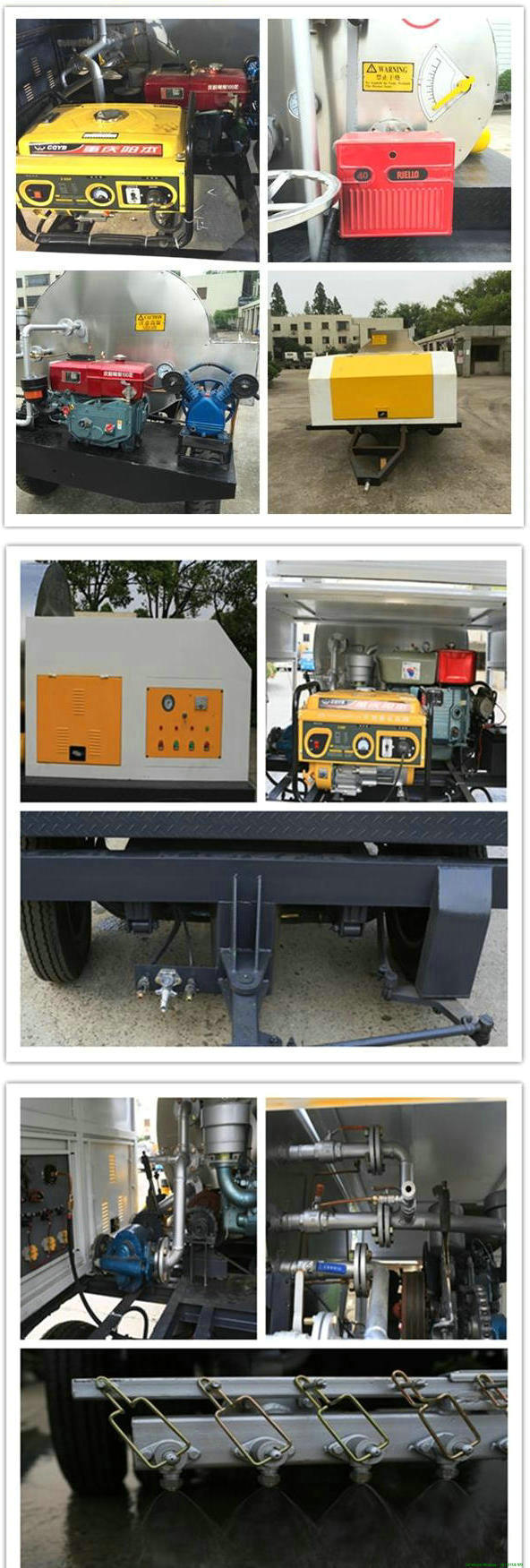 Asphalt Distributor Trailer Truck with Bitumen Spraying Nozzles (Asphalt Tank Dolly Trailers Full Insulated 1000L -4000L, Spray Bitumen 2 -5 meters)
