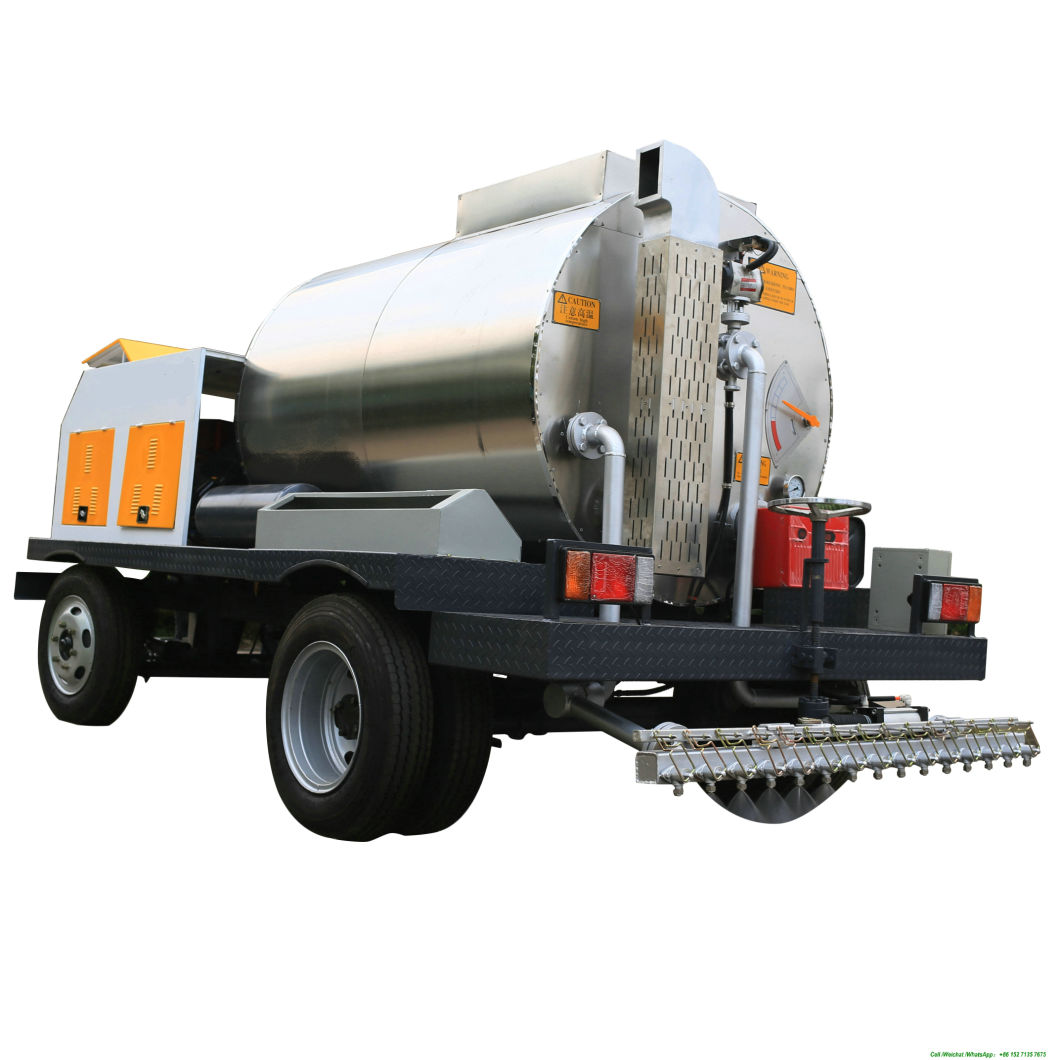 Asphalt Distributor Trailer Truck with Bitumen Spraying Nozzles (Asphalt Tank Dolly Trailers Full Insulated 1000L -4000L, Spray Bitumen 2 -5 meters)