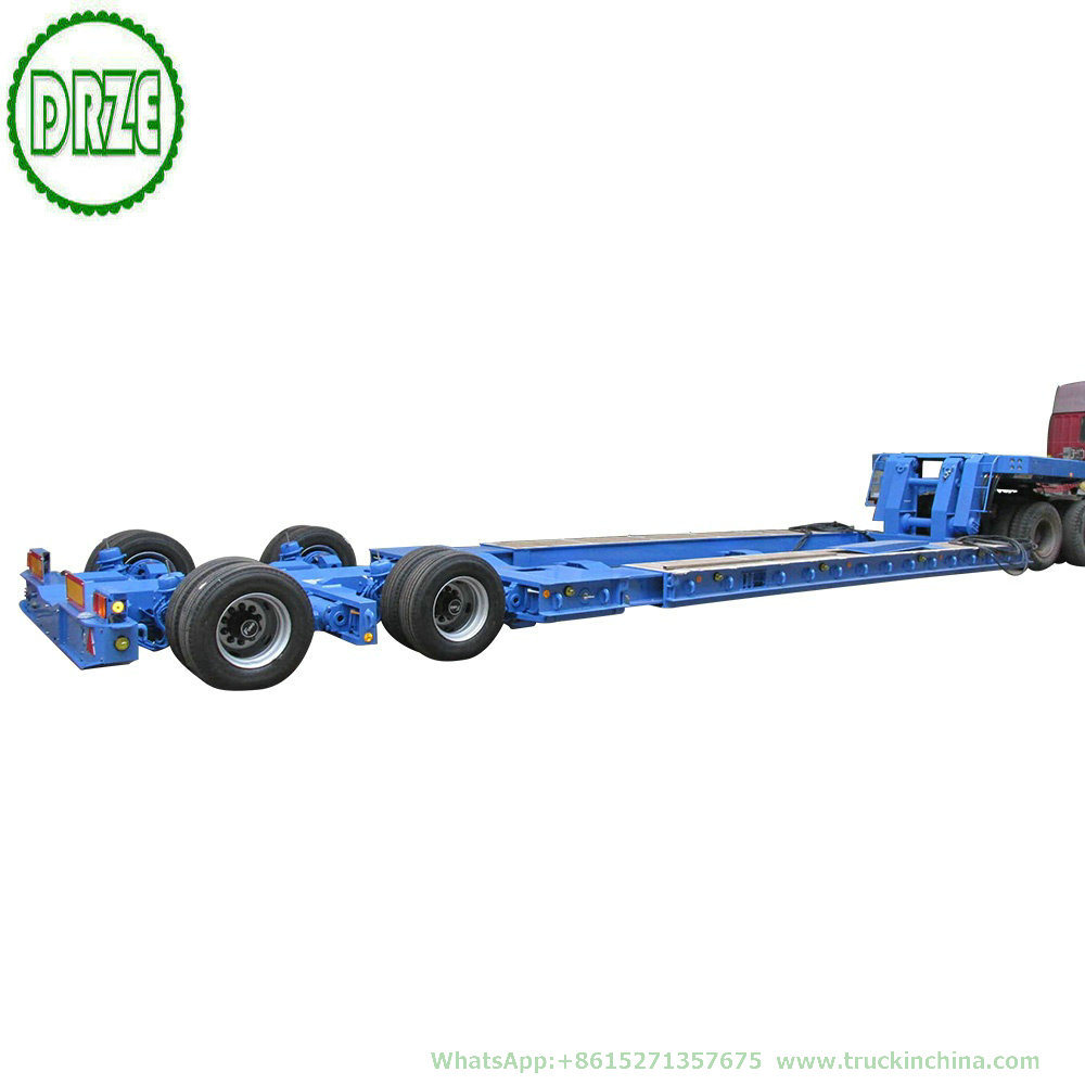 50 Ton Gooseneck 2 Axle Lowboy Hydraulic Suspension Modular Low Bed Truck Trailer