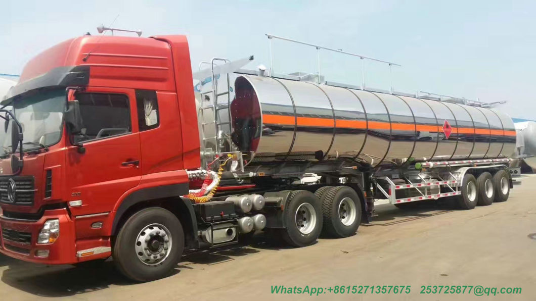 Tri Axles Emulsion Tank Trailer for Liquid Molten Sulfur (Road Tanker) Transport Solution