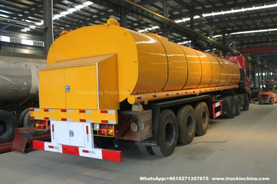 33t Asphalt Tanker for Liquid Hot Bitumen Transport with Heating System Rockwool Wraped Insulation with Baltur Diesel Oil Burner Generator