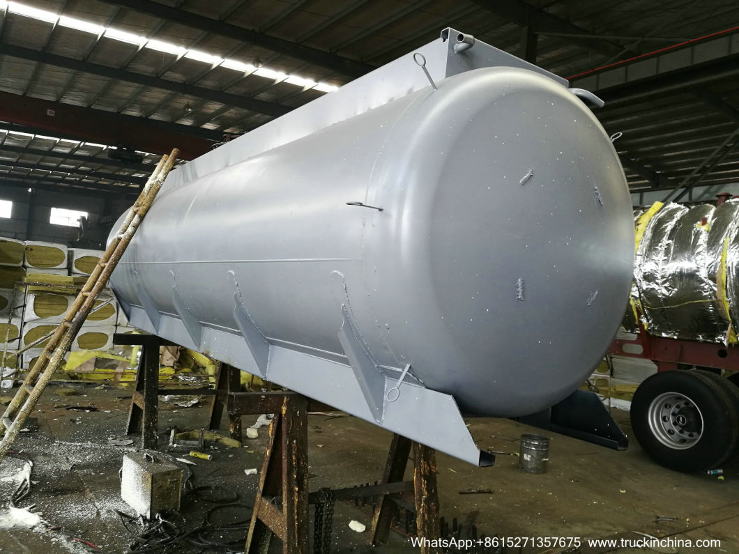 Mobile Bitumen Truck Tanker Upper Body (9m3 Hot Asphalt Tank Insulation 80mm RockWool, Wraped Stainless Steel With Baltur Diesel Oil Burner Generator)